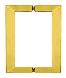 CRL Polished Brass 6" x 6" SQ Series Square Tubing Back-to-Back Pull Handle