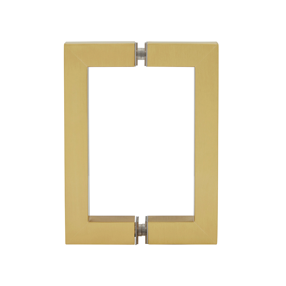CRL Satin Brass 6" x 6" SQ Series Square Tubing Back-to-Back Pull Handle