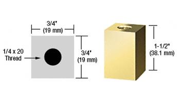CRL Brass 3/4" Square Standoff Base 1-1/2" Long