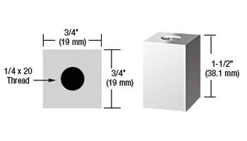 CRL Chrome 3/4" Square Standoff Base 1-1/2" Long