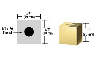 CRL Brass 3/4" Square Standoff Base 1" Long