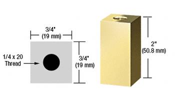 CRL Brass 3/4" Square Standoff Base 2" Long