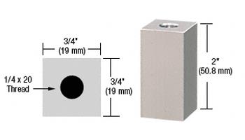 CRL Satin Chrome 3/4" Square Standoff Base 2" Long