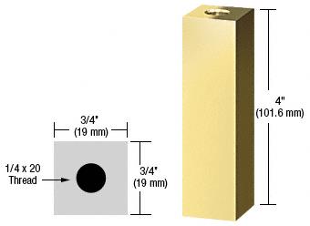 CRL Brass 3/4" Square Standoff Base 4" Long