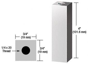 CRL Chrome 3/4" Square Standoff Base 4" Long
