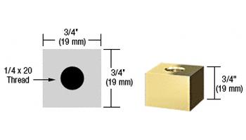 CRL Brass 3/4" Square Standoff Base 3/4" Long