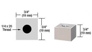 CRL Chrome 3/4" Square Standoff Base 3/4" Long