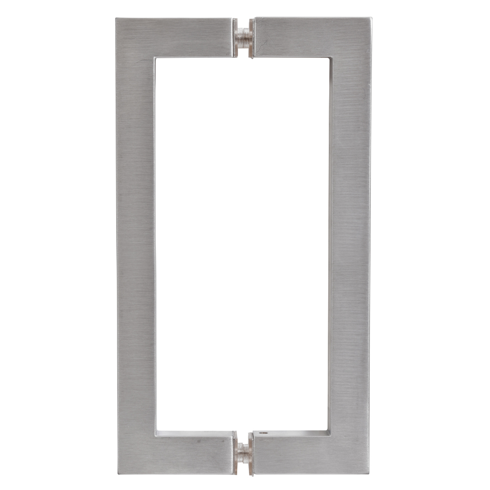 CRL Brushed Chrome 8" x 8" SQ Series Square Tubing Back-to-Back Pull Handle