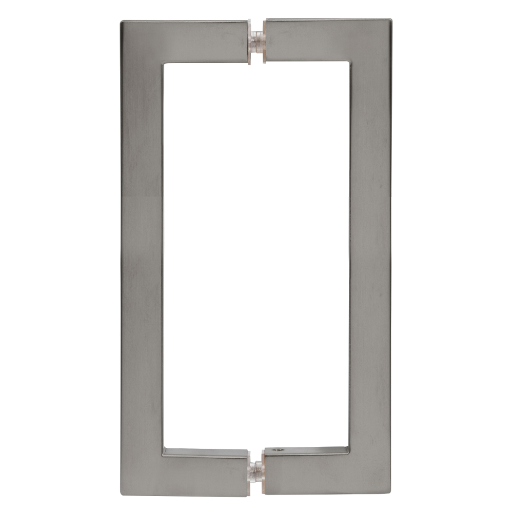 CRL Brushed Nickel 8" x 8" SQ Series Square Tubing Back-to-Back Pull Handle