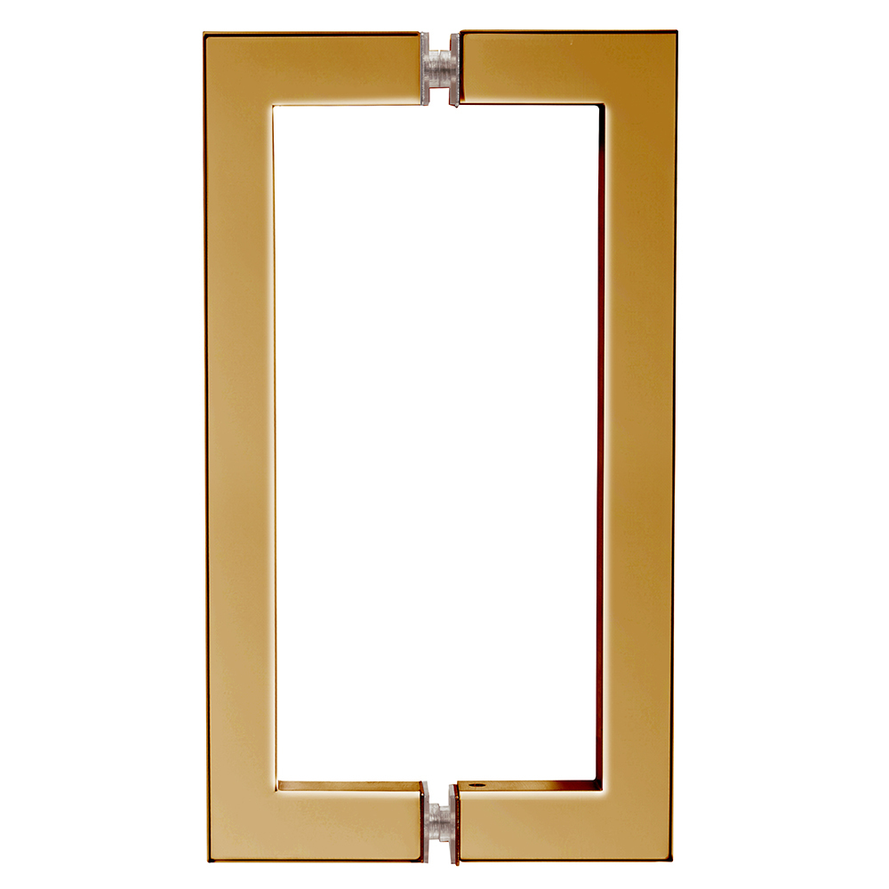 CRL Polished Brass 8" x 8" SQ Series Square Tubing Back-to-Back Pull Handle