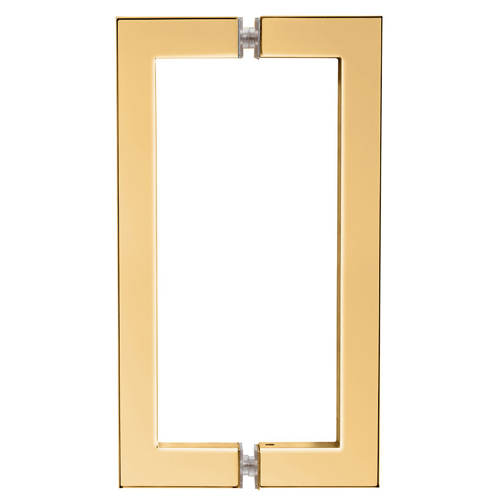 CRL French Gold 8" x 8" SQ Series Square Tubing Back-to-Back Pull Handle