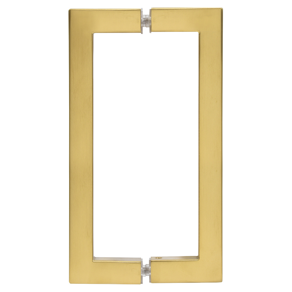 CRL Modern Gold 8" x 8" SQ Series Square Tubing Back-to-Back Pull Handle