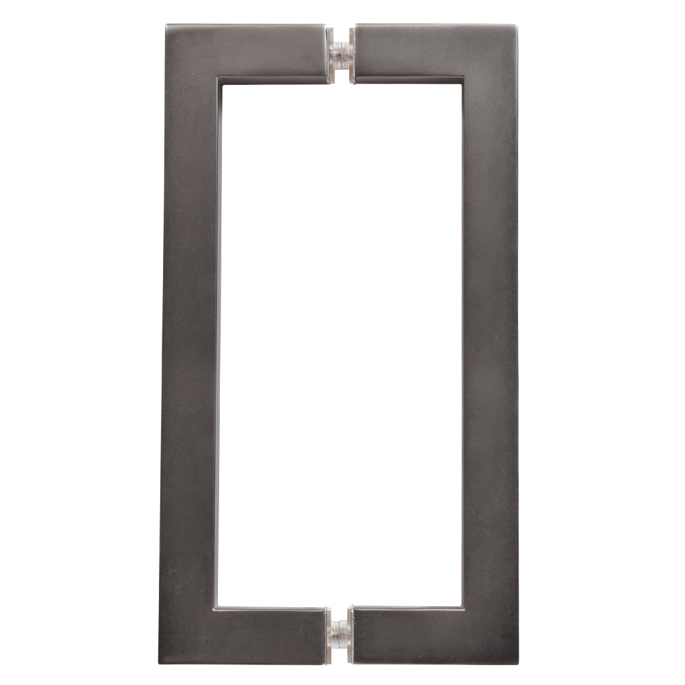 CRL Matte Gun Metal 8" x 8" SQ Series Square Tubing Back-to-Back Pull Handle