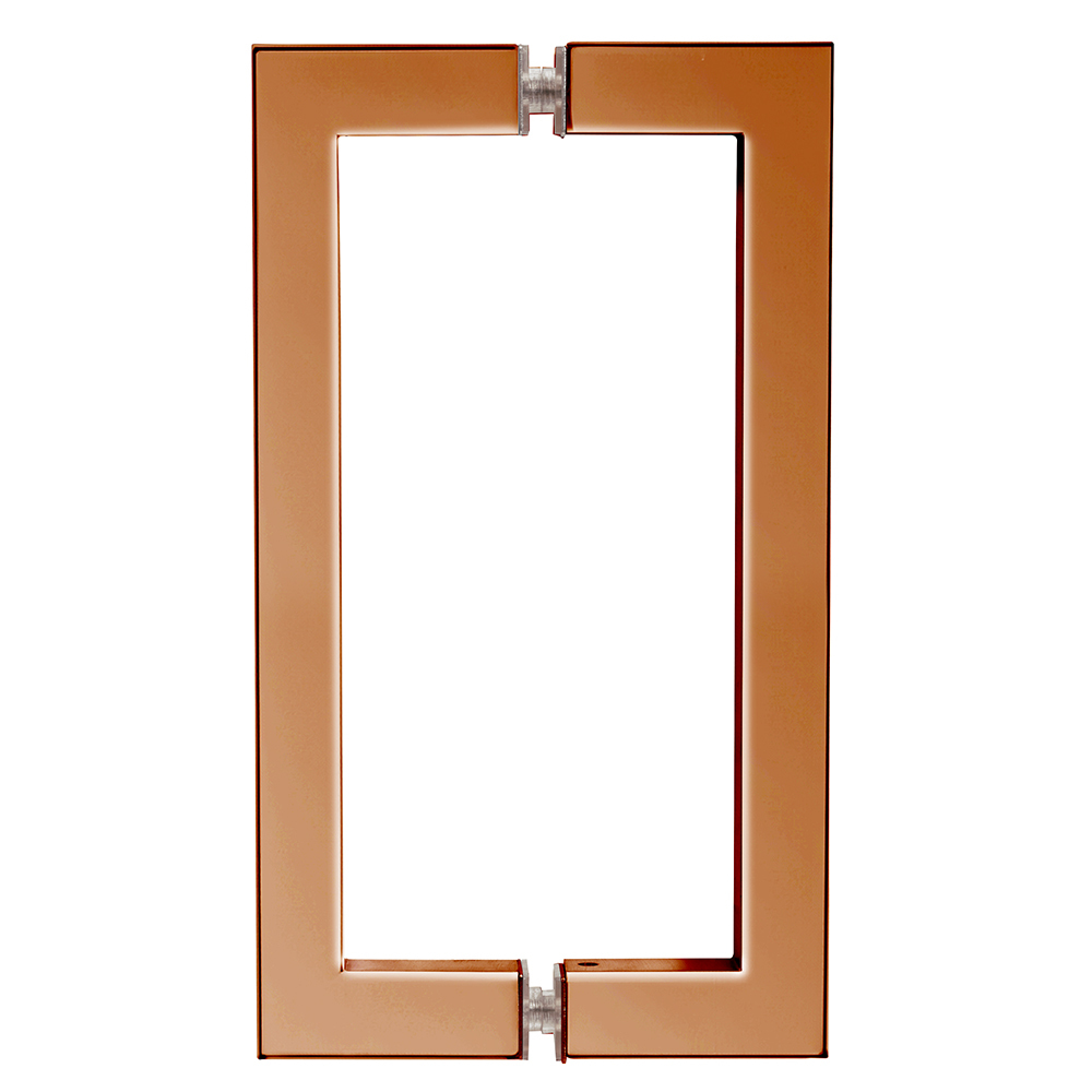 CRL Rose Gold 8" x 8" SQ Series Square Tubing Back-to-Back Pull Handle
