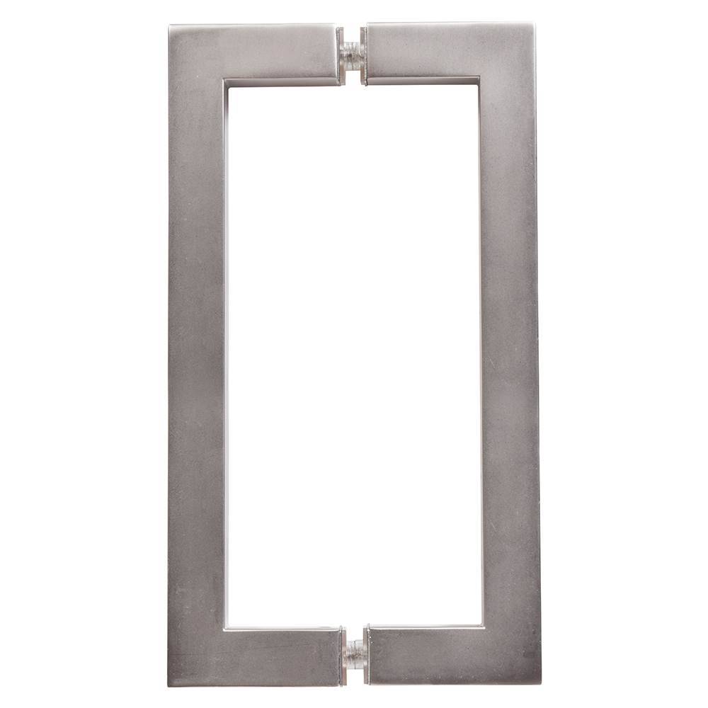 CRL Satin Nickel 8" x 8" SQ Series Square Tubing Back-to-Back Pull Handle