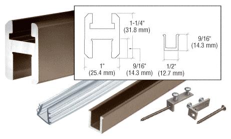 CRL Oil Rubbed Bronze 95" Flat/Flat Profile Deluxe Shower Door Header Kit