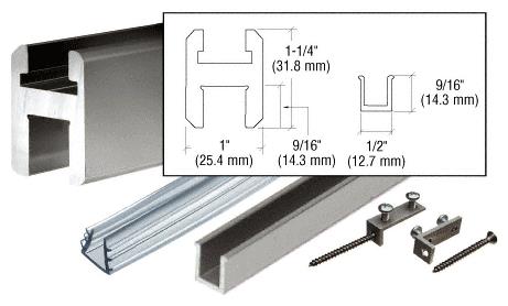 CRL Brushed Nickel 95" Flat/Flat Profile Deluxe Shower Door Header Kit