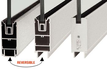 CRL 120" Brushed Stainless Anodized 4" Square Sidelite Rail for 3/4" Glass