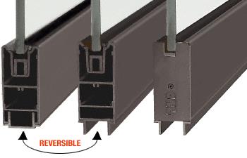 CRL 120" Dark Bronze Anodized 4" Square Sidelite Rails for 3/4" (19mm) Glass