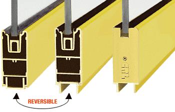 CRL 120" Polished Brass 4" Square Sidelite Rails for 3/4" (19mm) Glass