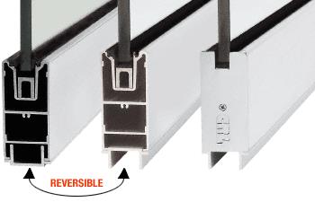 CRL 240" Satin Anodized 4" Square Sidelite Rails for 3/4" (19mm) Glass