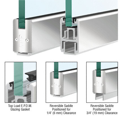 CRL Polished Stainless 2-5/16" Low Profile Sidelite Rail With Saddle - 120 in Long