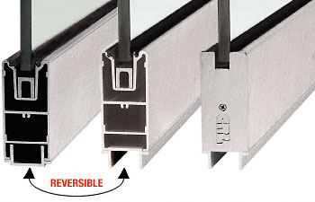 CRL Brite Brushed Anodized 4" Custom Length Square Sidelite Rail for 3/8" and 1/2" Glass