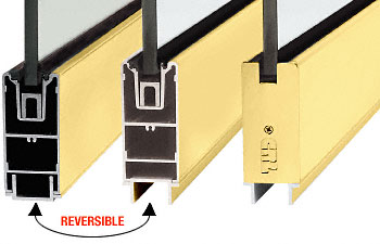 CRL Brite Gold Anodized 4" Custom Length Square Sidelite Rail for 3/8" and 1/2" Glass