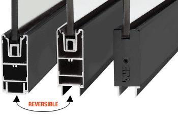 CRL 240" Black Anodized 4" Square Sidelite Rails for 3/4" (19mm) Glass