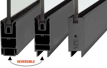 CRL 120" Black Anodized 4" Square Sidelite Rails for 3/4" (19mm) Glass