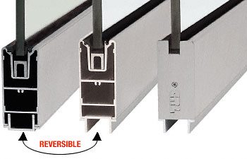 CRL Brushed Stainless Anodized 4" Custom Length Square Sidelite Rail for 3/8" and 1/2" Glass