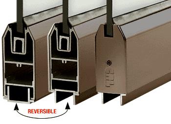 CRL Oil Rubbed Bronze 4" Tapered Sidelite Rail for 3/8" or 1/2" Glass - Custom Length