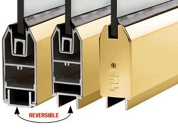 CRL Polished Brass 4" Tapered Sidelite Rail - 120" Long