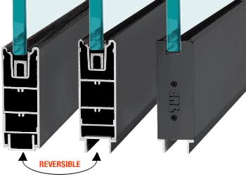 CRL Black Anodized 6" Custom Length Square Sidelite Rail for 3/4" Glass