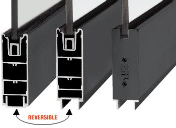 CRL 240" Black Anodized 6" Square Sidelite Rail