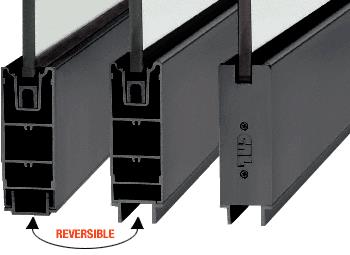 CRL Black 6" Custom Length Square Sidelite Rail for 3/8" and 1/2" Glass