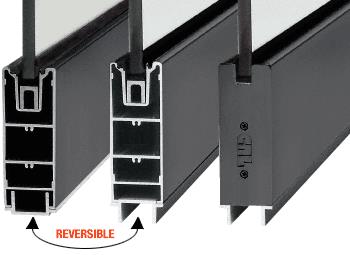 CRL 120" Black Anodized 6" Square Sidelite Rails
