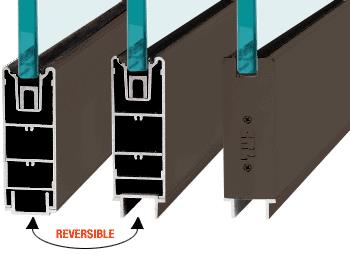 CRL Dark Bronze Anodized 6" Custom Length Square Sidelite Rail for 3/4" Glass