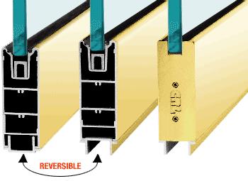 CRL Polished Brass 6" Custom Length Square Sidelite Rail for 3/4" Glass