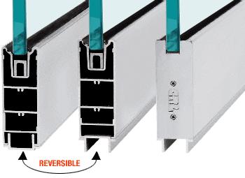 CRL Satin Anodized 6" Custom Length Square Sidelite Rail for 3/4" Glass