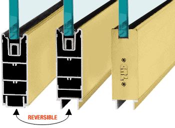 CRL Satin Brass 6" Custom Length Square Sidelite Rail for 3/4" Glass