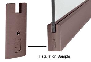 CRL Dark Bronze 4" Square End Cap for Sidelite Rails