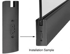 CRL Black Anodized 6" Square End Cap for 3/4" Glass Sidelite Rails