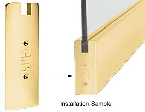 CRL Polished Brass 6" Square End Cap for 3/4" Glass Sidelite Rails