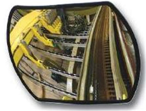 12" x 18" Acrylic Convex Mirror Outdoor with Plastic Back and Single Telescoping Bracket