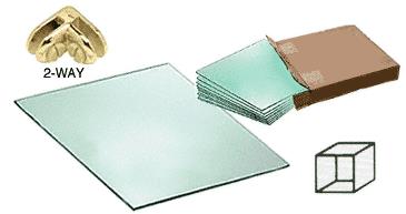 CRL 1 Cube Single Sided Tempered Glass Displayer with Brass Connectors