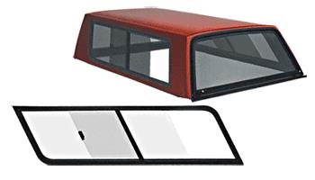 CRL Truck Cap Driver Side 44" x 14" Side Slider - Dark Gray Tint