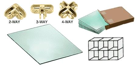 CRL 6 Cube Single Sided Tempered Glass Displayer with Brass Connectors
