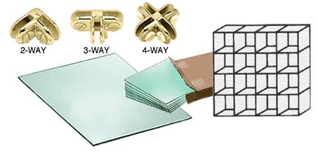 CRL 16 Cube Single Sided Tempered Glass Displayer with Brass Connectors