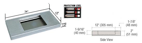 CRL 24" Wide x 12" Deep Level 1 Protection Stainless Steel Shelf with Deal Tray